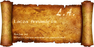 Lacza Annamária névjegykártya